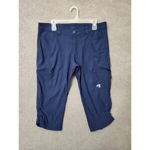 Eddie Bauer First Ascent Guide Pro Capri Pants Women 12 Petite Blue Nylon Stretc